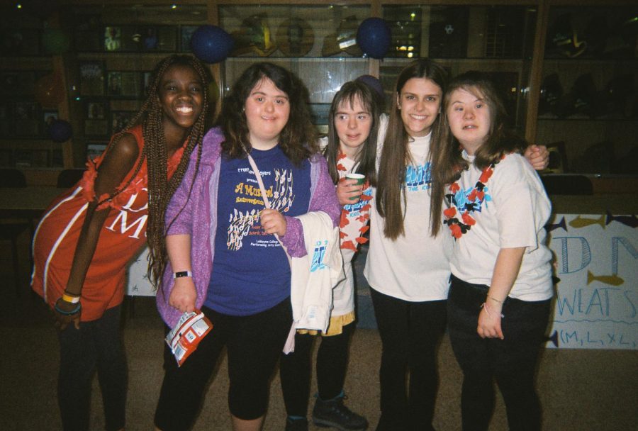 Students pose for a group shot at the Dance Marathon event.