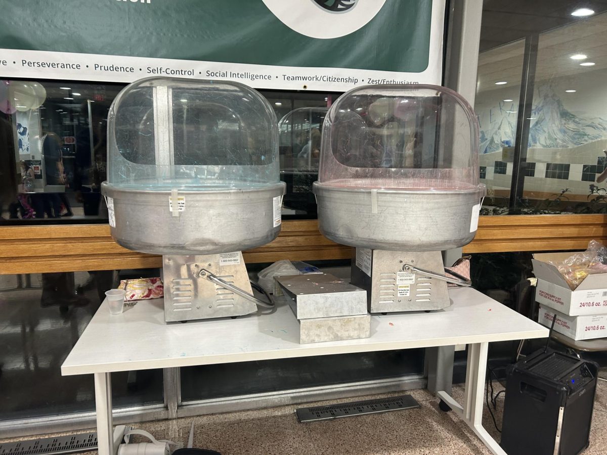 Cotton candy machines were stationed in the foyer.