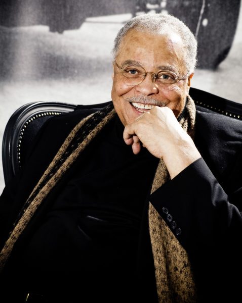 James Earl Jones smiles from his seat at the Glasgow Film Festival.